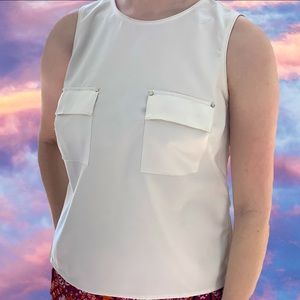 Cream Top with Pockets